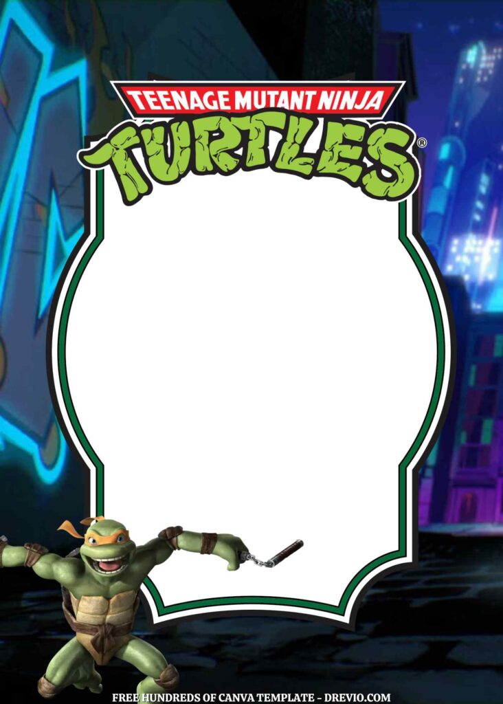 Invitation Template of 20+ Teenage Mutant Ninja Turtles Canva Birthday Invitation Templates 4