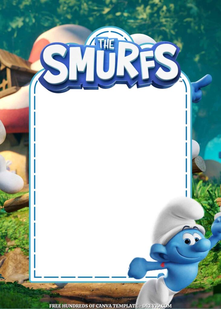 Invitation Template of 22+ The Smurfs Canva Birthday Invitation Templates 4