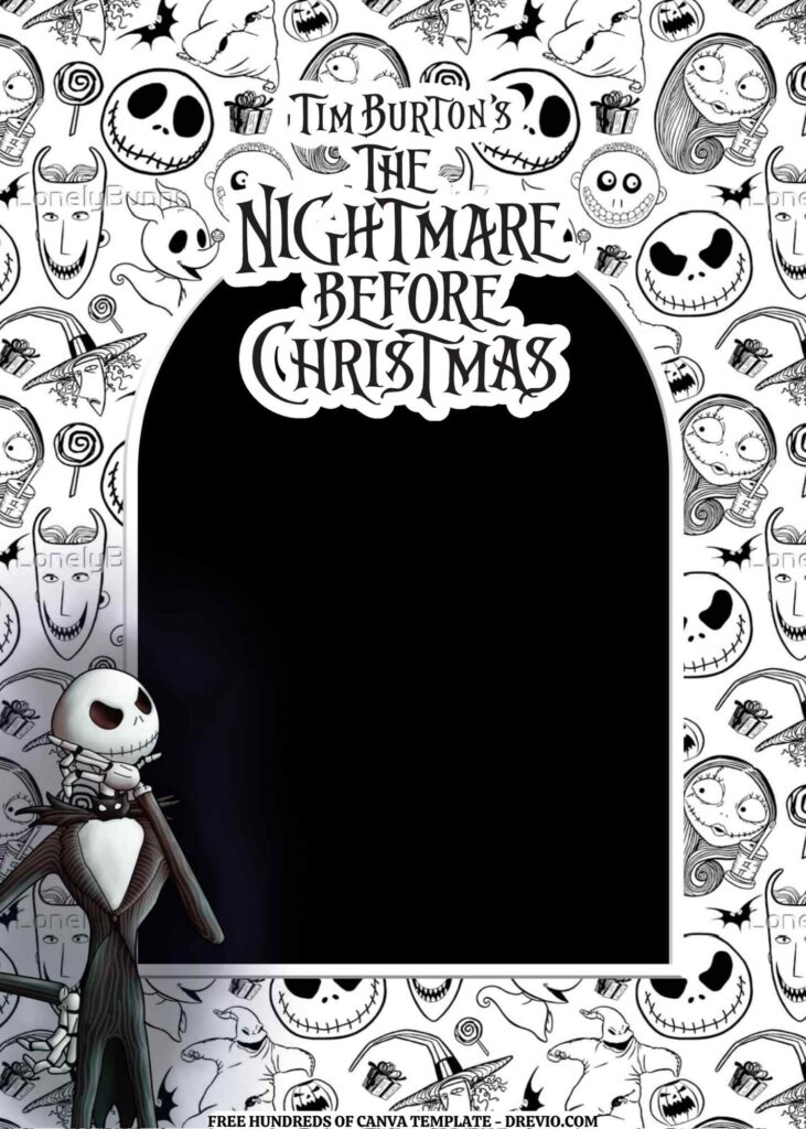 Invitation Template of FREE EDITABLE -  18 The Nightmare Before Christmas Canva Templates 8