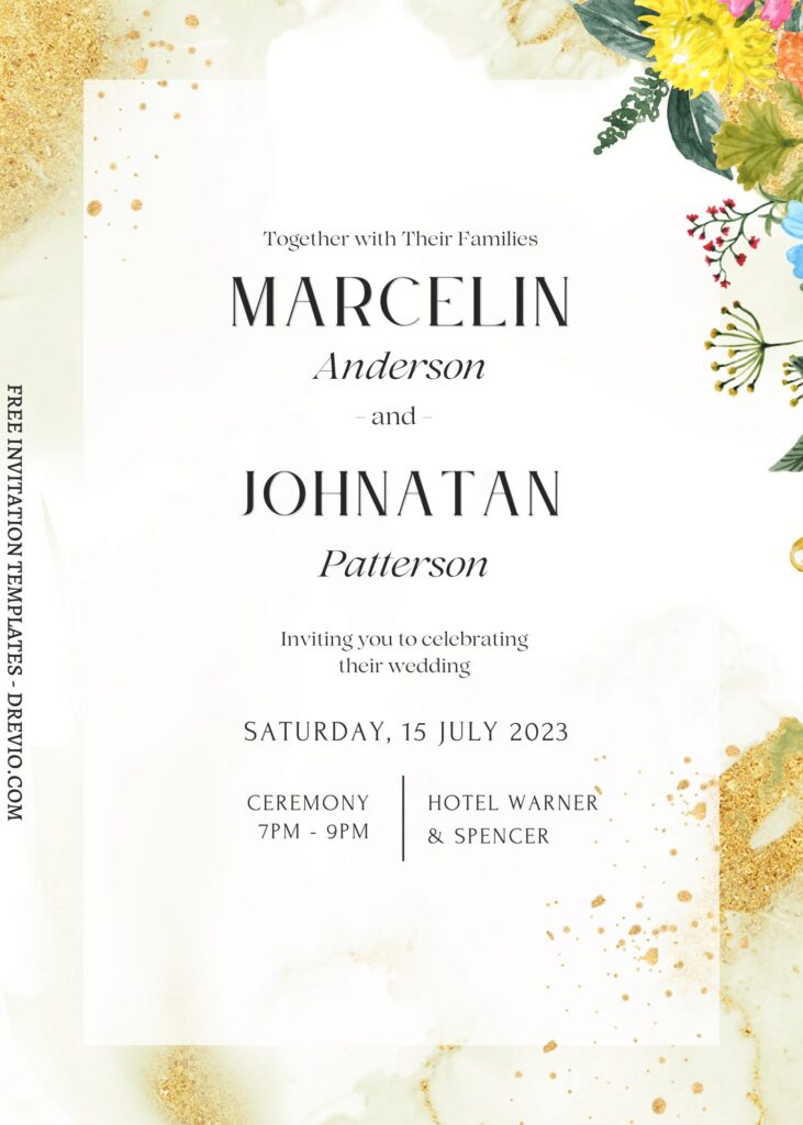 Invitation Template of FREE EDITABLE - 10+ Gleaming Gold Floral Editable Canva Templates 5