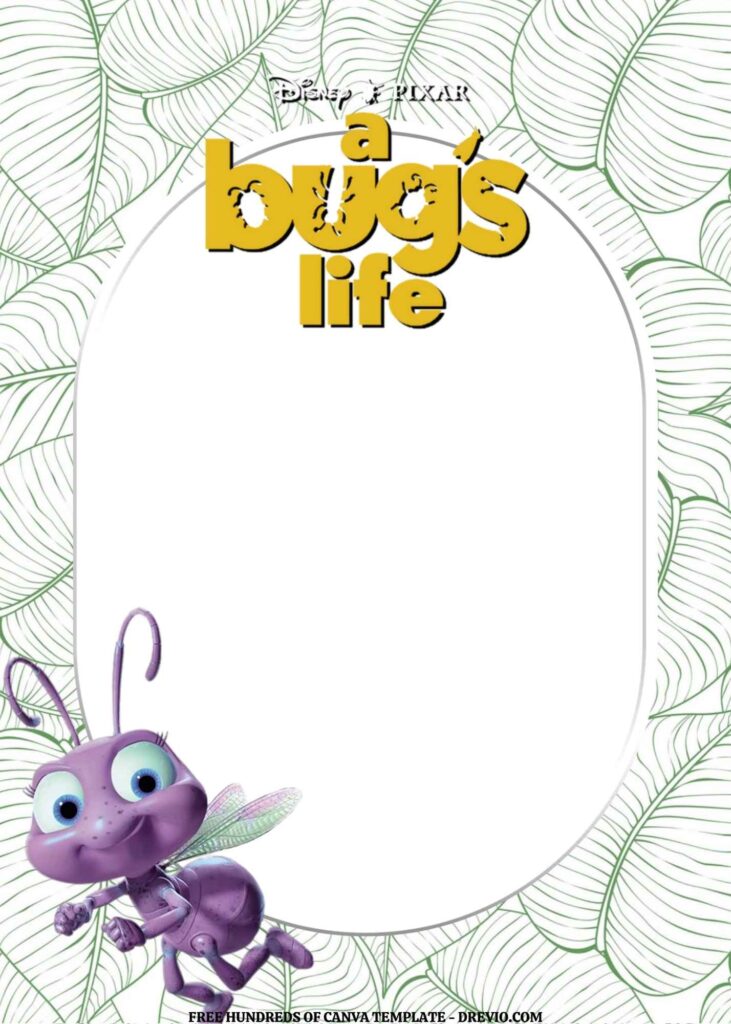 Invitation Template of FREE EDITABLE -  20 A Bug's Life Canva Templates 8