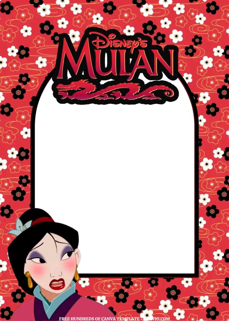 Invitation Template of FREE EDITABLE -  20 Mulan Canva Templates 8