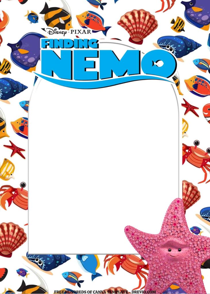 Invitation Template of FREE EDITABLE - 20 Finding Nemo Canva Templates 8