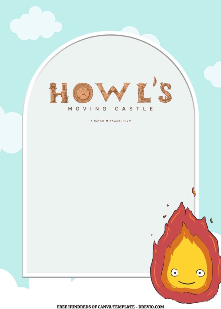 Invitation Template of FREE EDITABLE - 11 Howl's Moving Castle Canva Templates 8