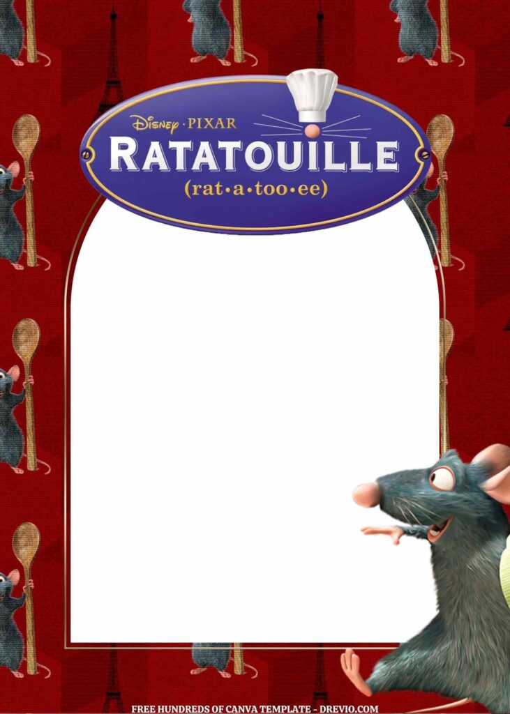 Invitation Template of FREE EDITABLE - 11 Ratatouille Canva Templates 8