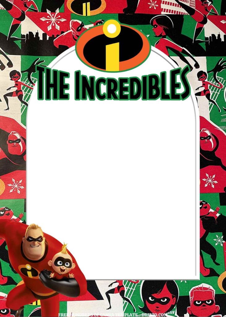 Invitation Template of FREE EDITABLE - 11 The Incredibles Canva Templates 8