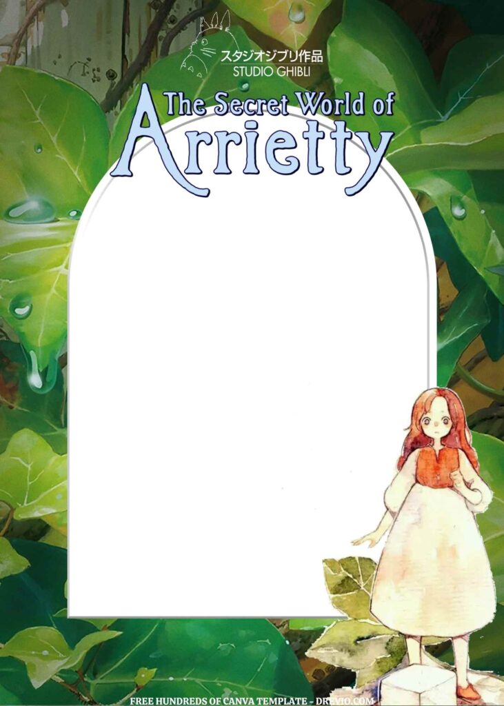 Invitation Template of FREE EDITABLE - 14 The Secret World of Arrietty Canva Templates 8