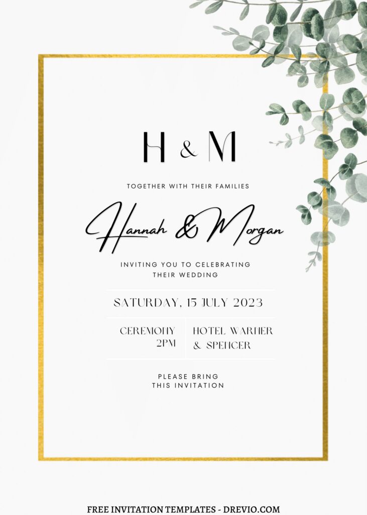 Invitation Template of FREE PRINTABLE - 11+ Botanical Eucalyptus Editable Canva Templates 4