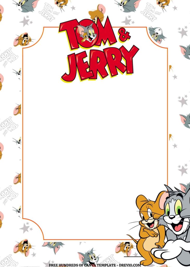 Invitation Template of FREE EDITABLE - 18+ Tom and Jerry Canva Birthday Invitation Templates 11