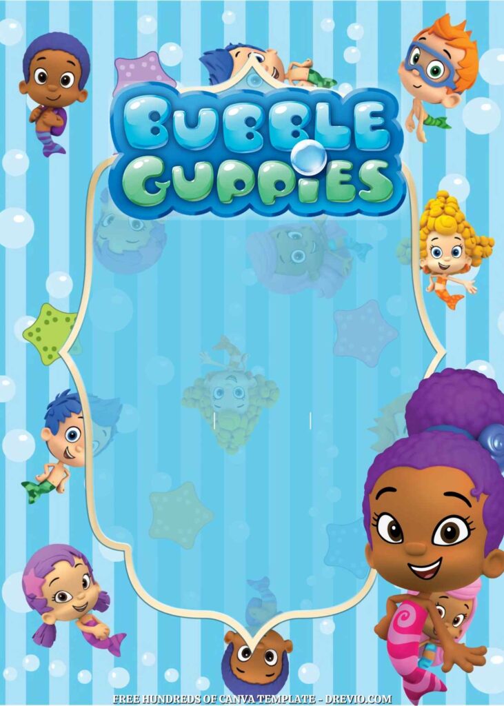 Invitation Template of FREE - 20+ Bubble Guppies Birthday Canva Invitation Templates 8