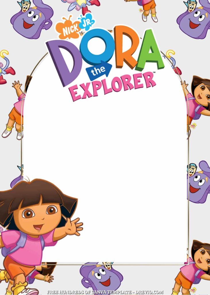 Invitation Template of FREE - 20+ Dora the Explorer Birthday Canva Invitation Templates 8