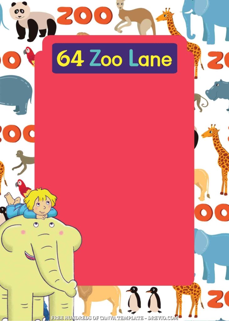 Invitation Template of FREE 22+ 64 Zoo Lane Canva Birthday Invitation Templates 8