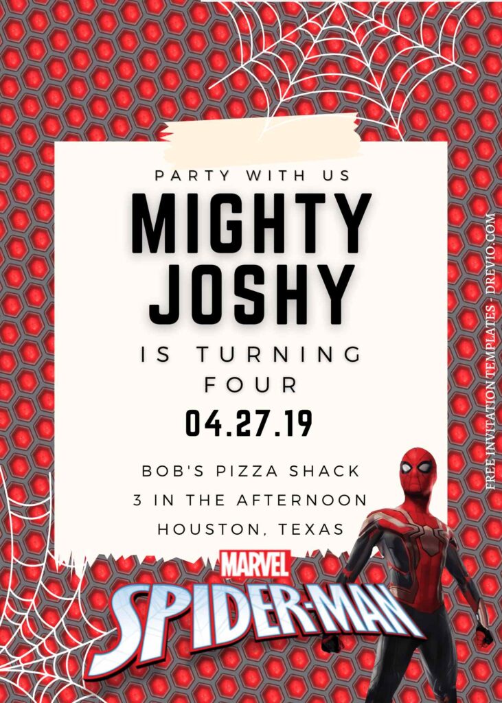 Invitation Template of 8+ Super Fun Spiderman Canva Birthday Invitation Templates 3