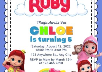 FREE EDTABLE - 10+ Rainbow Ruby And Roller Canva Birthday Invitation Templates