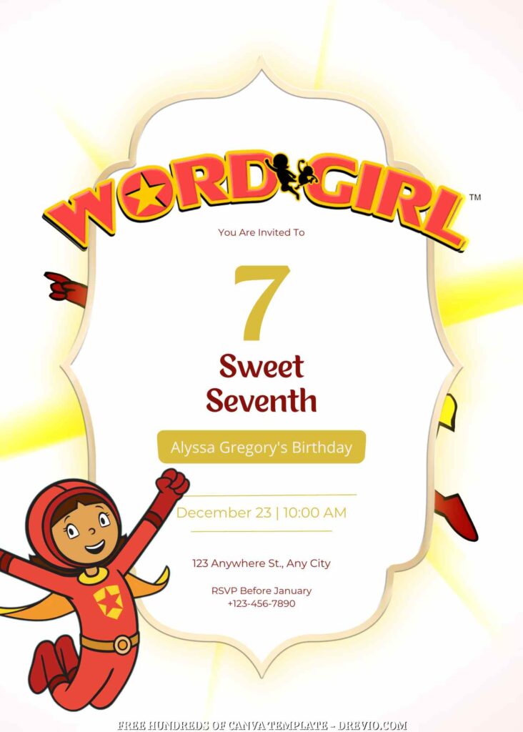 Invitation Template of FREE - 22+ WordGirl Canva Birthday Invitation Templates 9