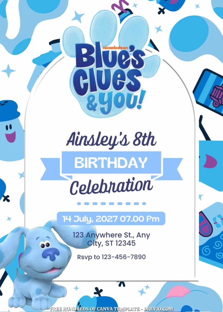 Invitation Template of FREE - 14+ Blue's Clues Canva Birthday Invitation Templates 9