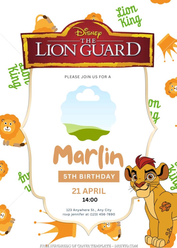 Invitation Template of FREE - 16+ The Lion Guard Canva Birthday Invitation Templates 9