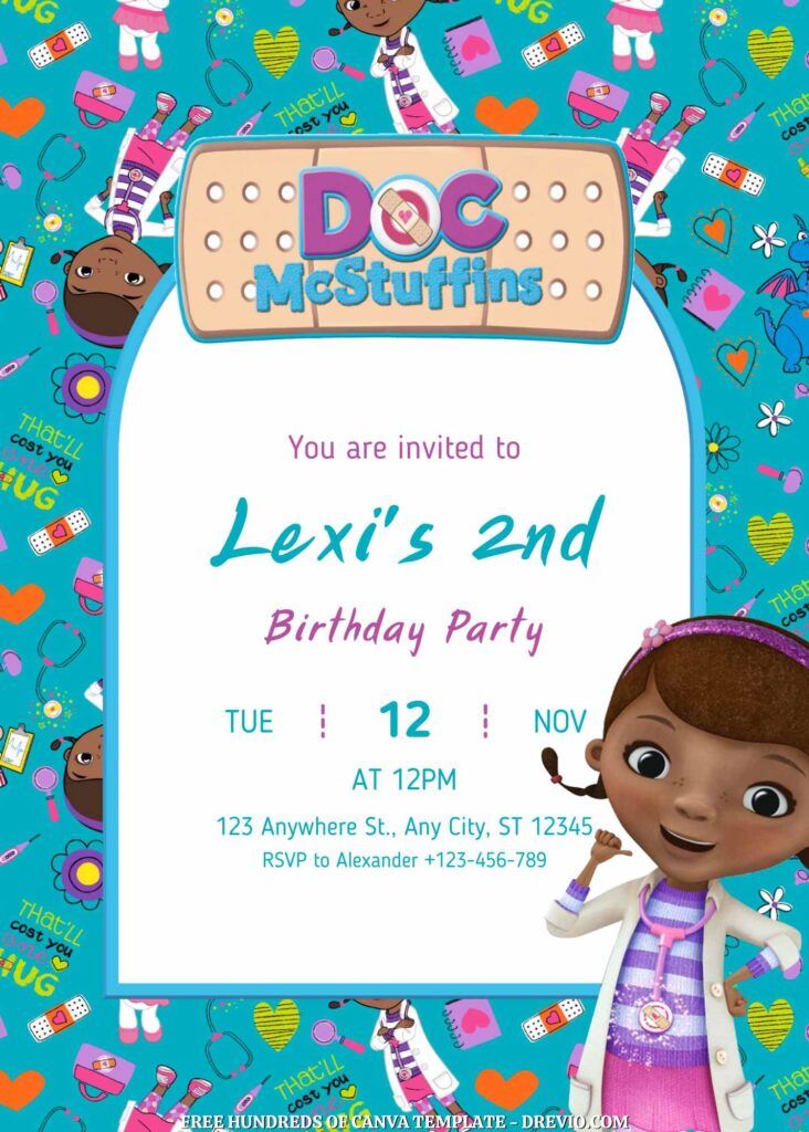 Invitation Template of FREE - 18+ Doc McStuffins Canva Birthday Invitation Template 9