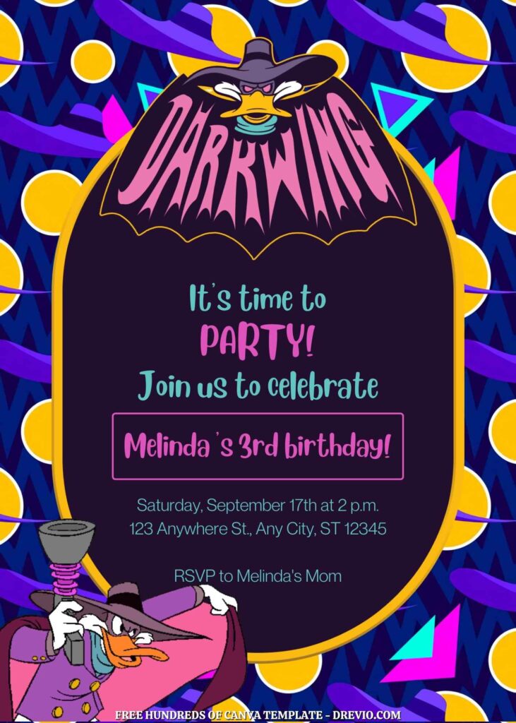 Invitation Template of FREE - 18+ Darkwing Duck Canva Birthday Invitation Templates 9