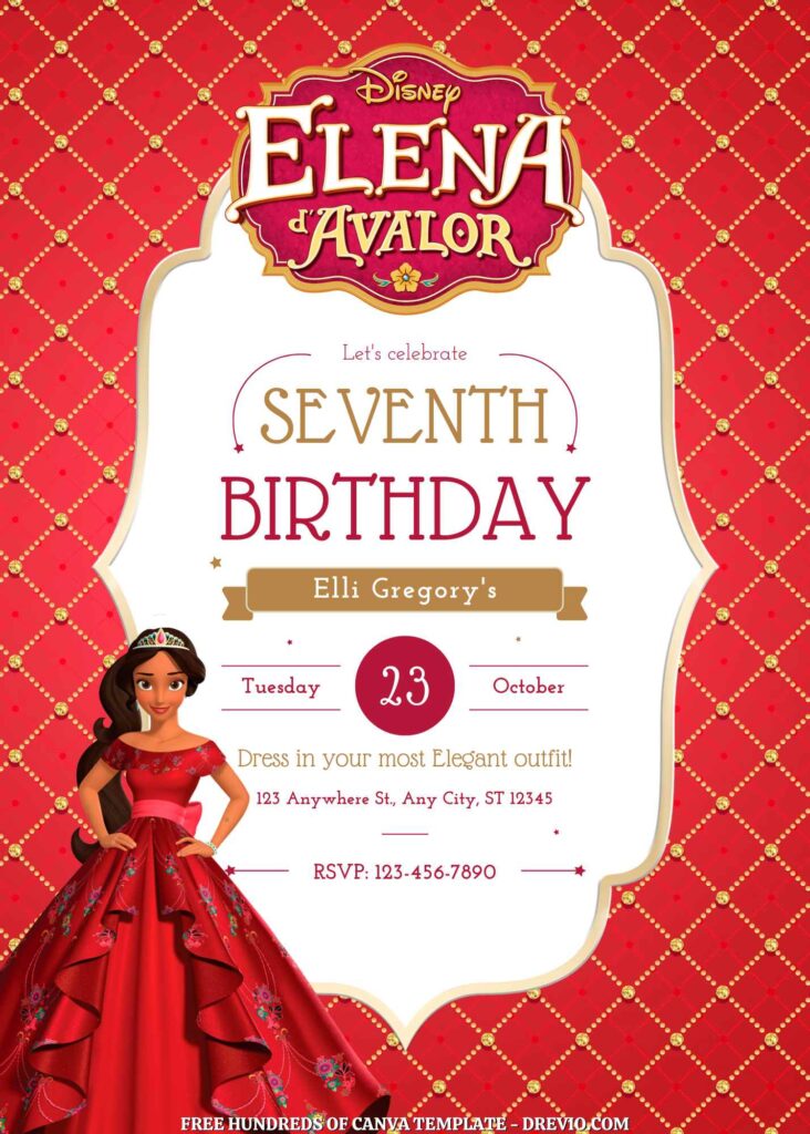 Invitation Template of FREE - 18+ Elena of Avalor Canva Birthday Invitation Templates 9