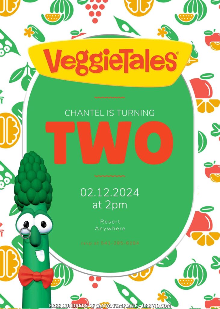 Invitation Template of 20+ VeggieTales Canva Birthday Invitation Templates 5