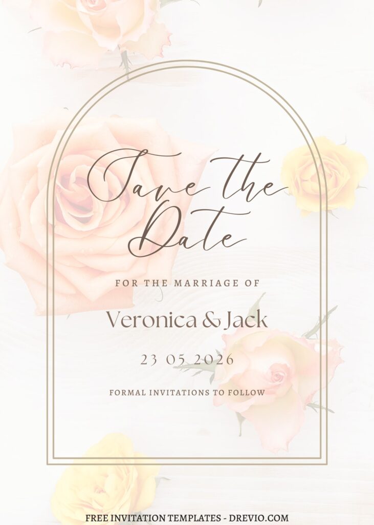 Invitation Template of FREE PRINTABLE - 11+ Bright Gardenia And Rose Editable Canva Templates 4