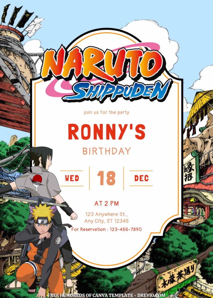 Free Naruto Shippuden Birthday Invitations