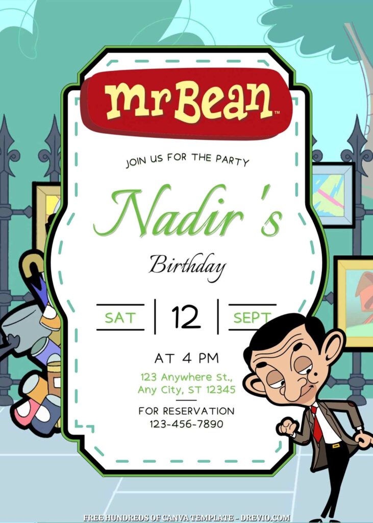Free Mr Bean Birthday Invitations