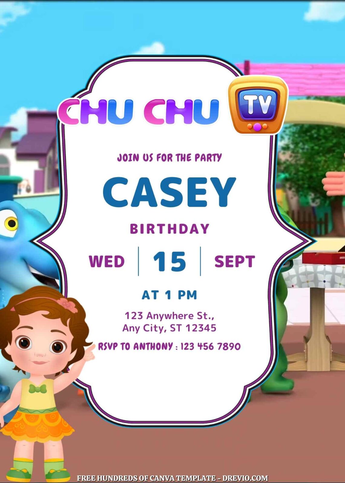 Free ChuChu TV Birthday Invitations