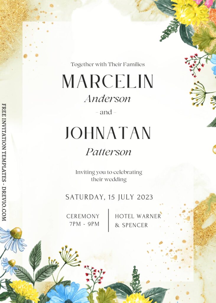 Invitation Template of FREE EDITABLE - 10+ Gleaming Gold Floral Editable Canva Templates 4