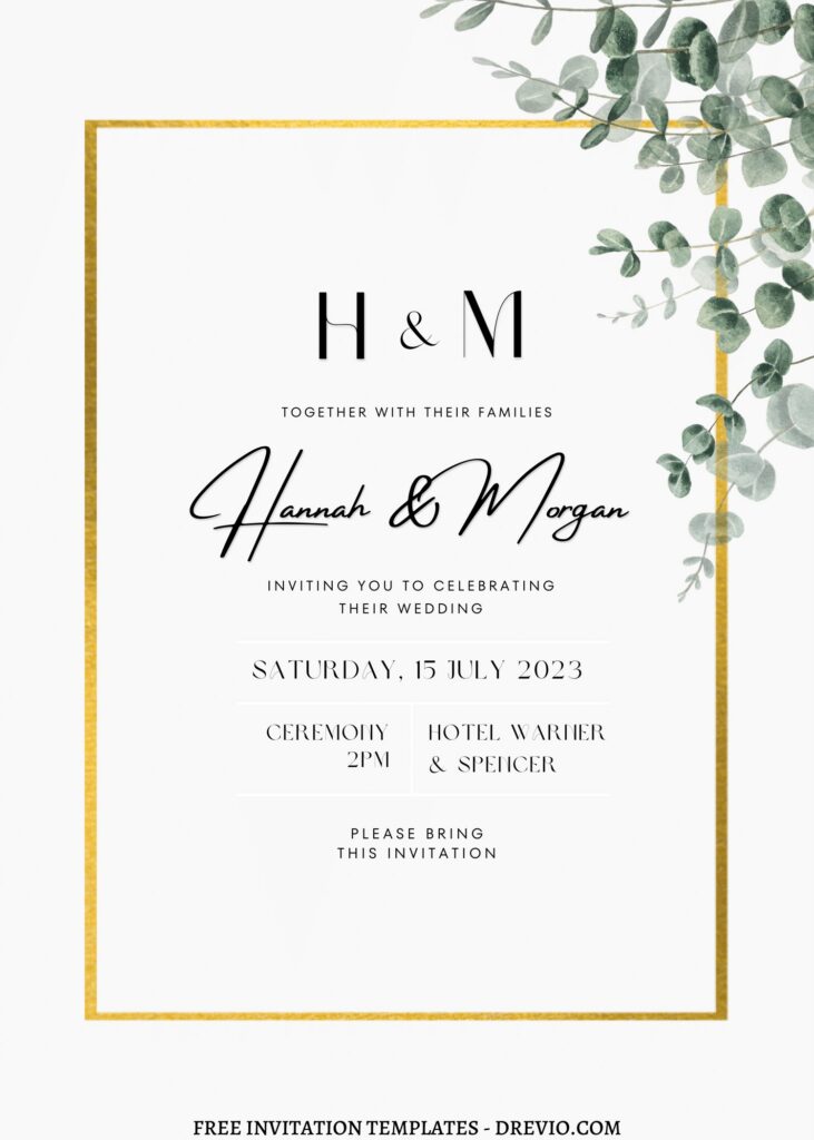 Invitation Template of FREE PRINTABLE - 11+ Botanical Eucalyptus Editable Canva Templates 3