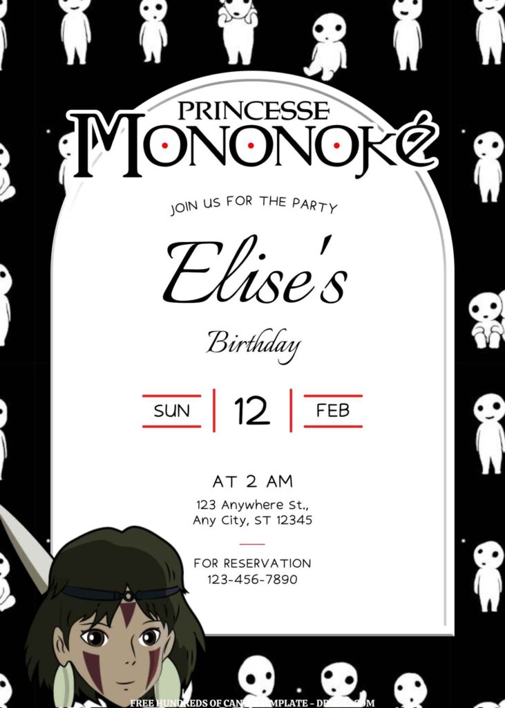 Invitation Template of FREE - 18+ Princess Mononoke Canva Birthday Invitation Templates 10