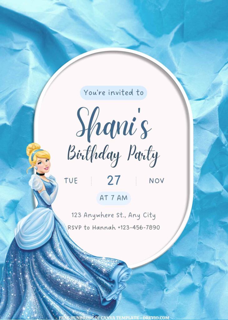 Invitation Template of FREE EDITABLE - 16 Cinderella Canva Templates 9