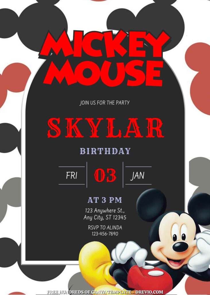 Invitation Template of FREE 20+ Mickey Mouse Canva Birthday Invitation Templates 9