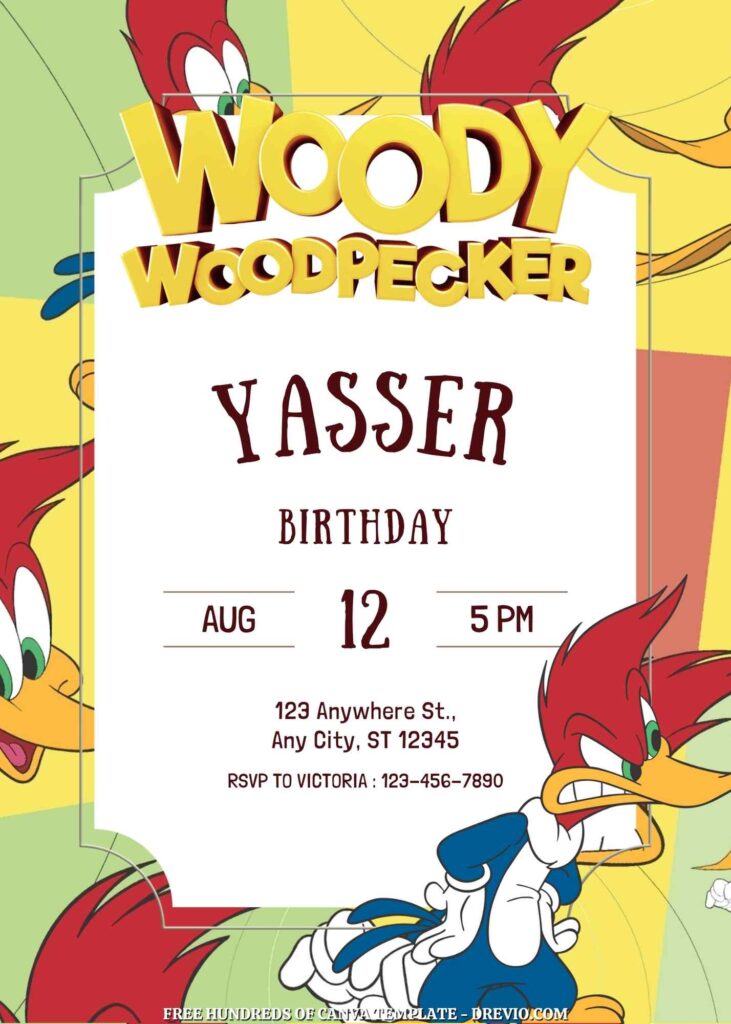 Invitation Template of FREE 20+ The Woody Woodpecker Birthday Canva Invitation Templates 9