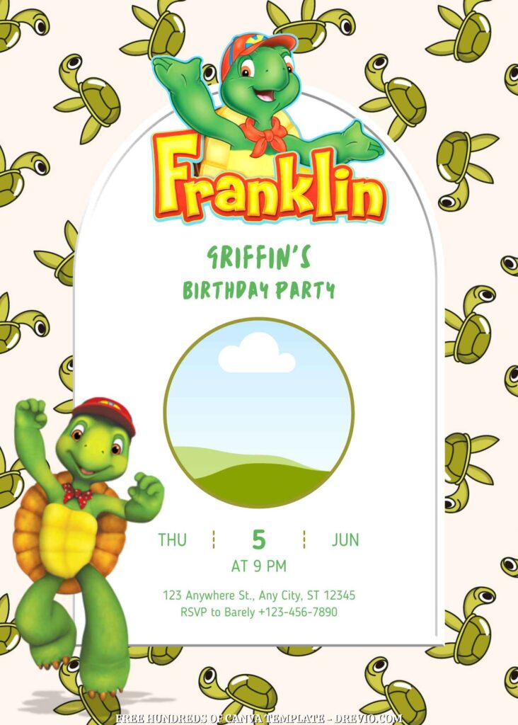 Invitation Template of FREE - 22+ Franklin the Turtle Canva Birthday Invitation Templates 9