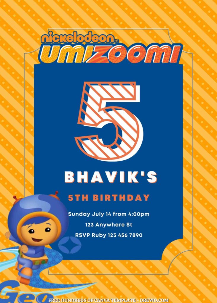 Invitation Template of FREE - 22+ Team Umizoomi Canva Birthday Invitation Templates 9