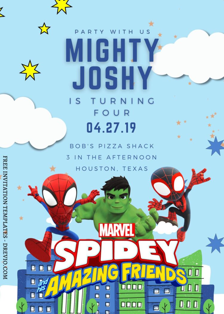 9 Mighty Spidey And His Amazing Friends Canva Birthday Invitation Templates Download Hundreds