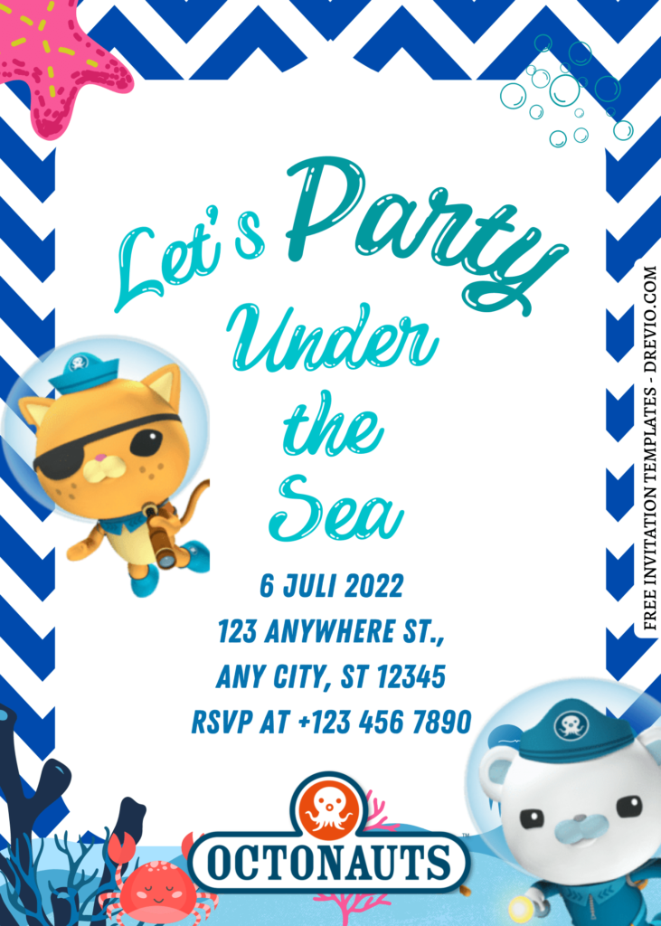 Invitation Template of 9+ Fun Octonauts Sea Themed Canva Birthday Invitation Templates 8