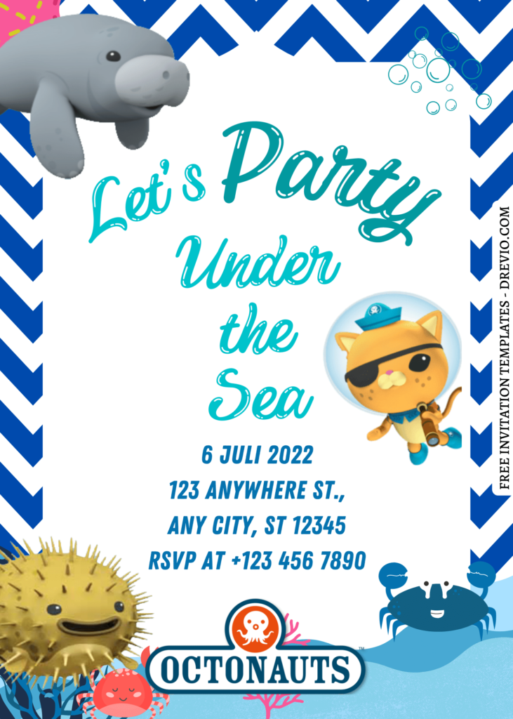 Invitation Template of 9+ Fun Octonauts Sea Themed Canva Birthday Invitation Templates 7