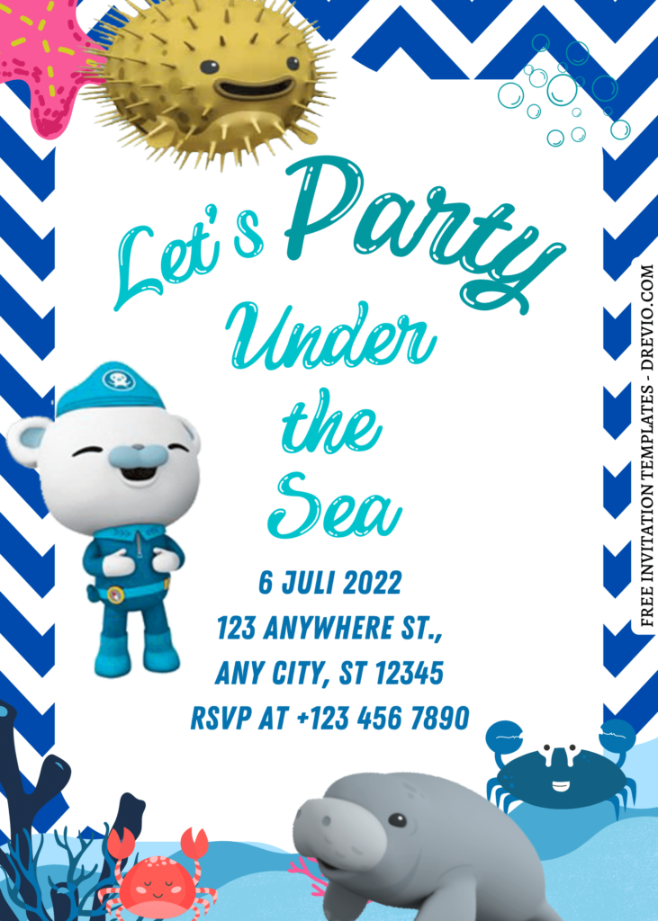 Invitation Template of 9+ Fun Octonauts Sea Themed Canva Birthday Invitation Templates 2