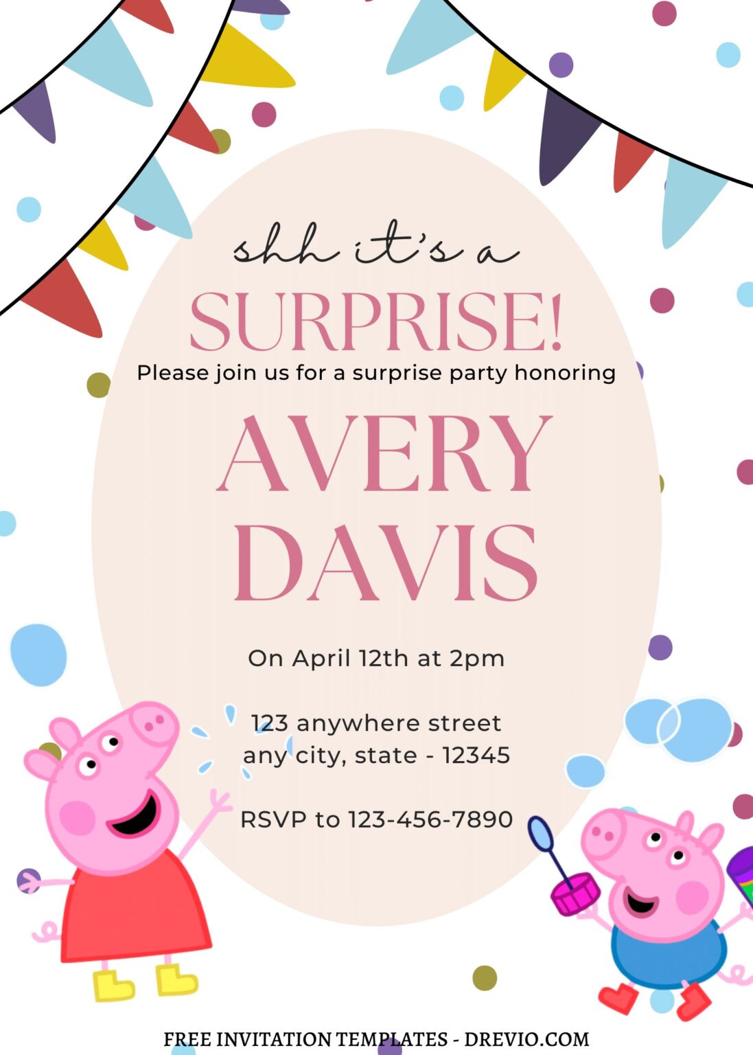 9+ Peppa Pig Canva Girls Birthday Invitation Templates | Download ...