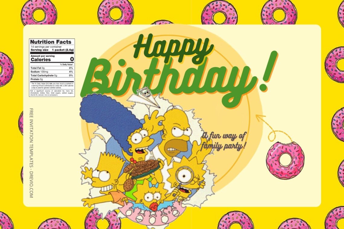 FREE EDITABLE - 7+ The Simpsons Canva Water Bottle Labels Templates FOur