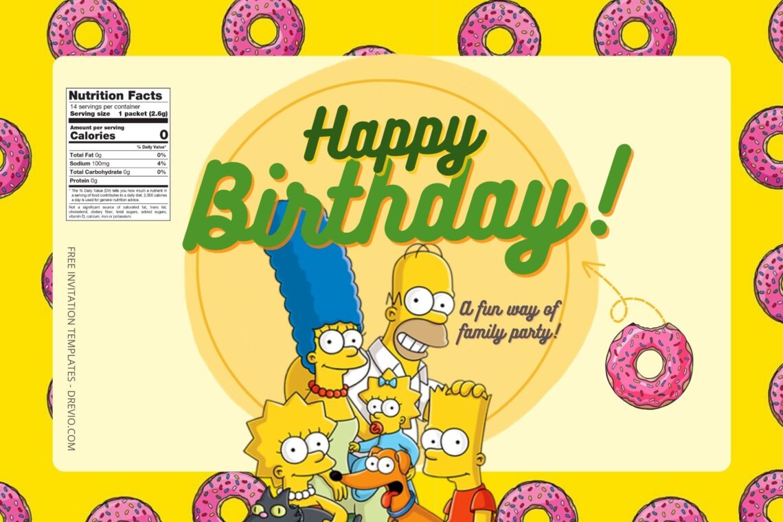 FREE EDITABLE - 7+ The Simpsons Canva Water Bottle Labels Templates Two