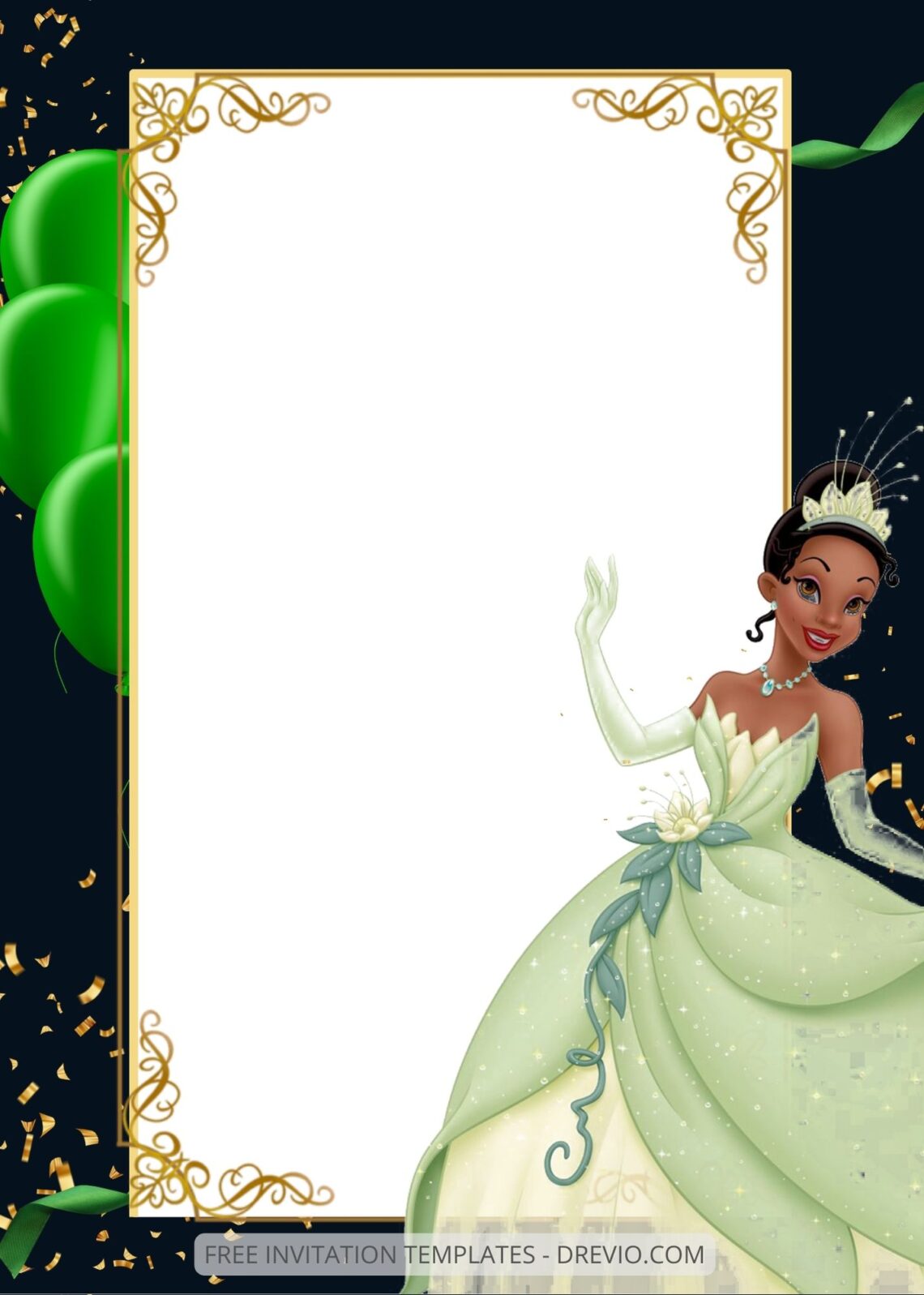 FREE EDITABLE - 9+ Princess Tiana Canva Birthday Invitation Templates Eight