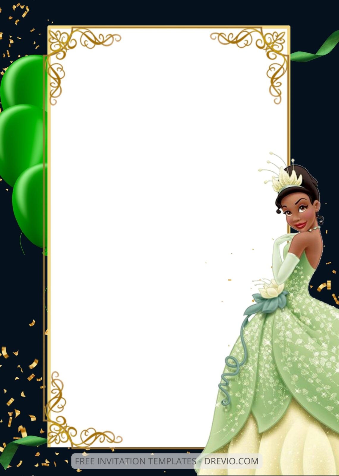 FREE EDITABLE - 9+ Princess Tiana Canva Birthday Invitation Templates Four