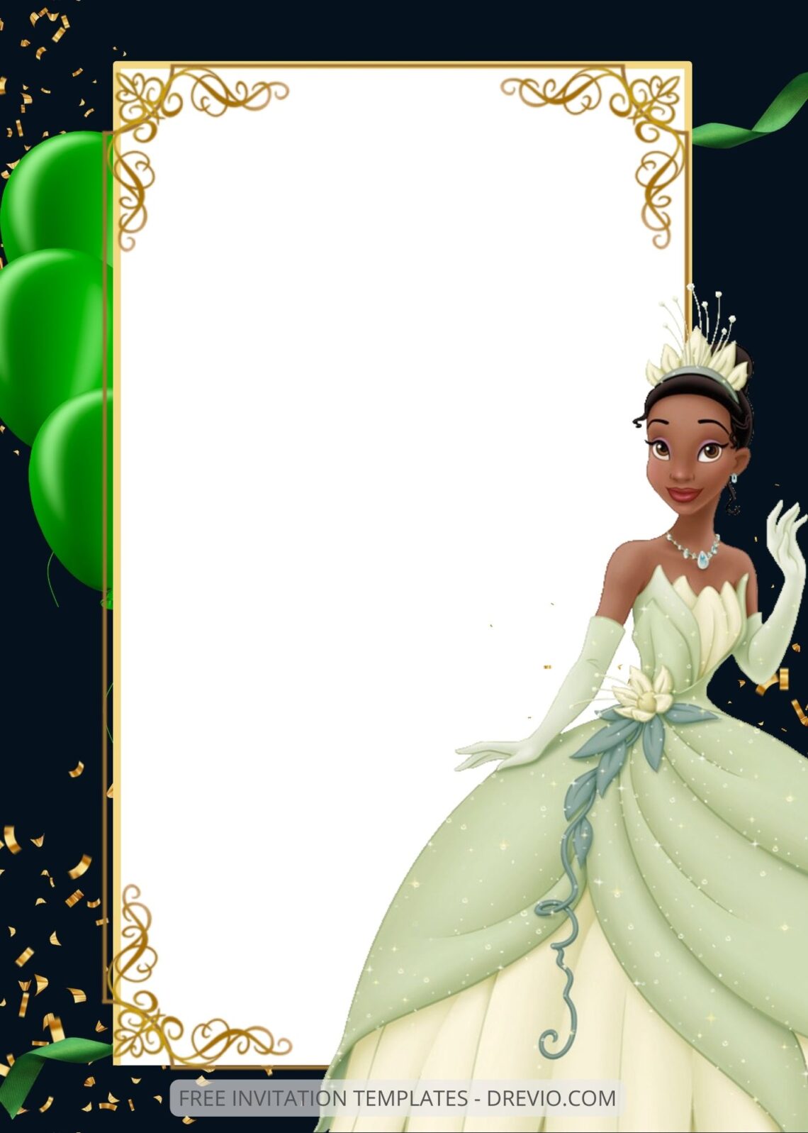 FREE EDITABLE - 9+ Princess Tiana Canva Birthday Invitation Templates Seven