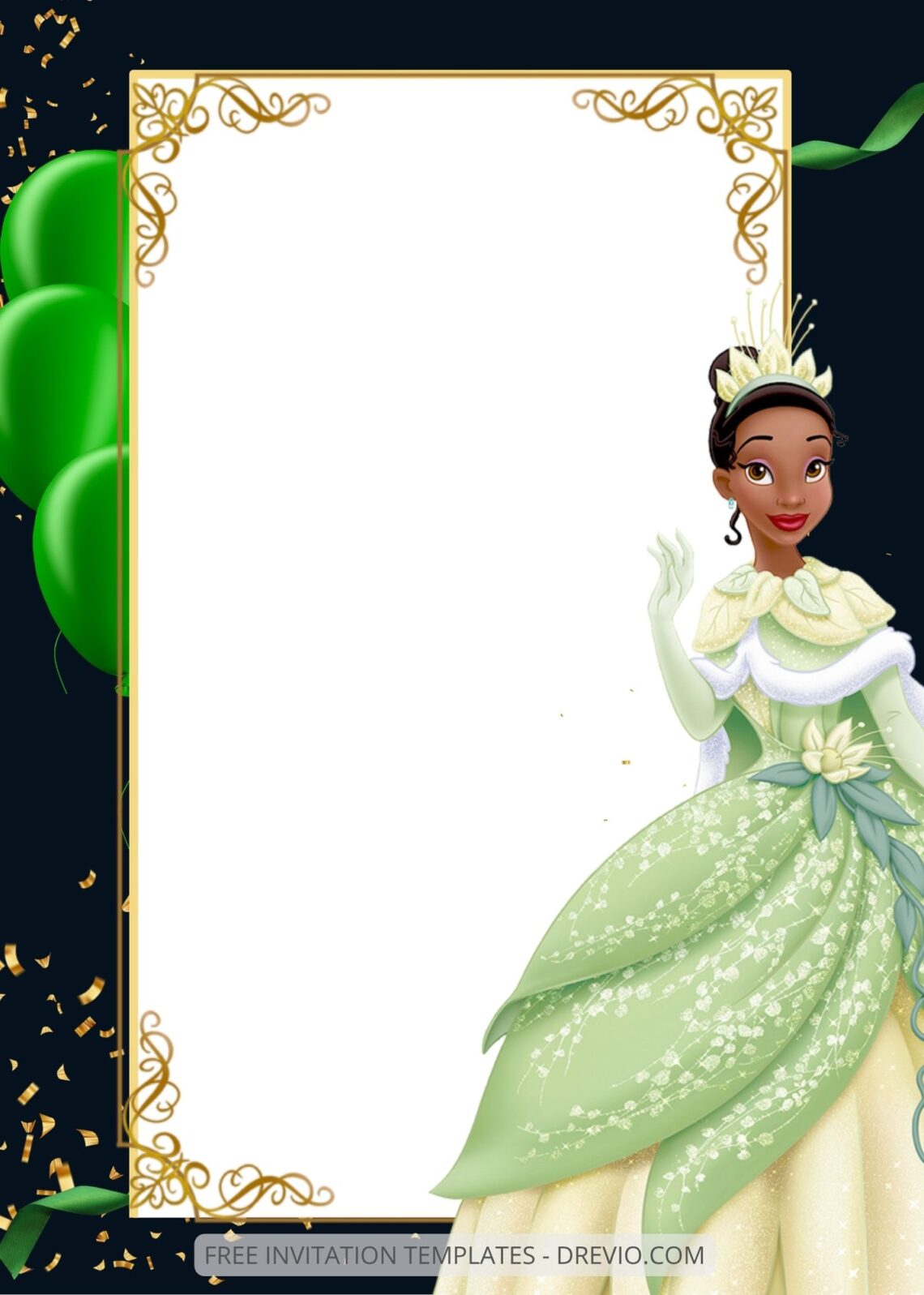FREE EDITABLE - 9+ Princess Tiana Canva Birthday Invitation Templates Six