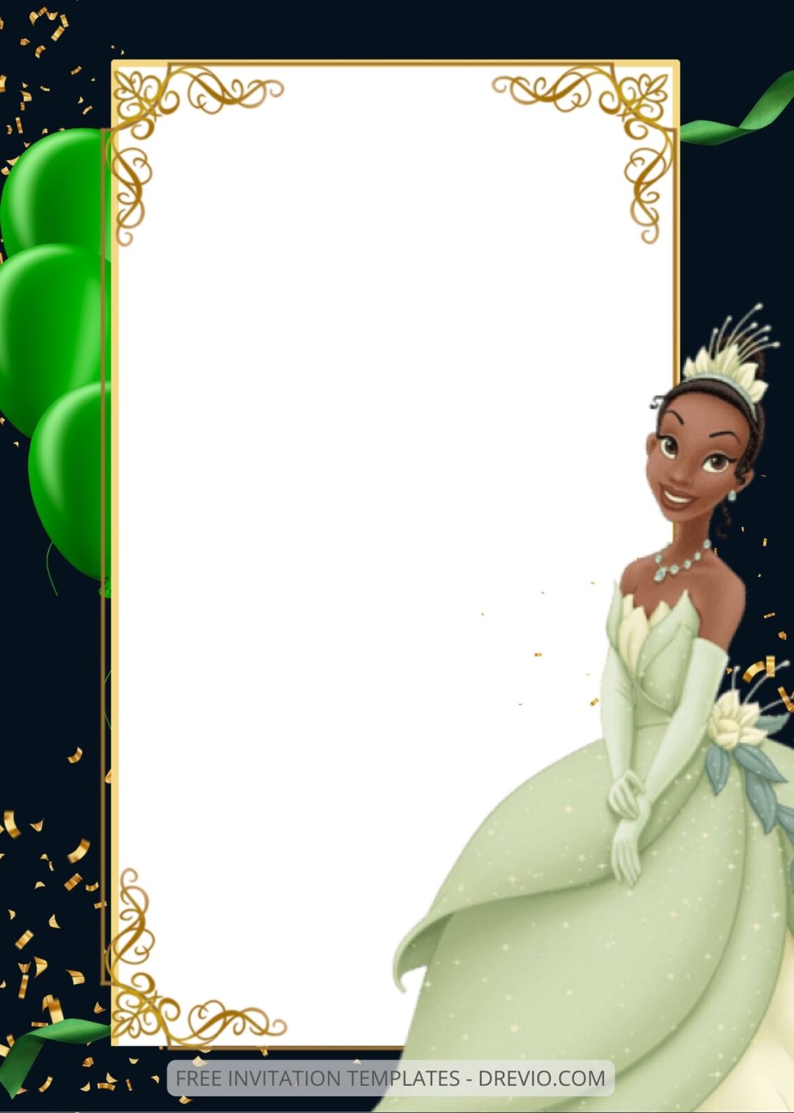 FREE EDITABLE - 9+ Princess Tiana Canva Birthday Invitation Templates Three