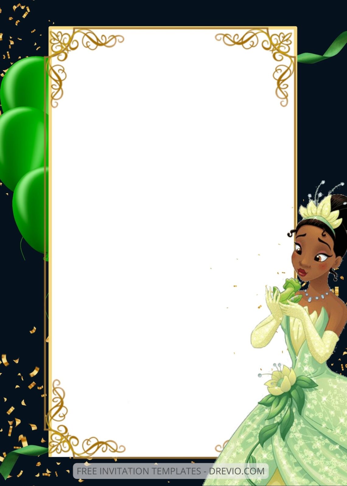 FREE EDITABLE - 9+ Princess Tiana Canva Birthday Invitation Templates Two